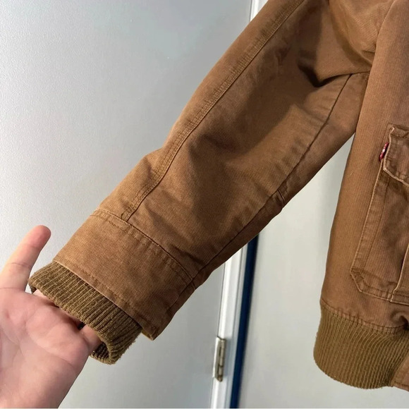 Vintage Levi’s Brown Kaki Tan Utility Jacket coat Men Size XL Pockets all over - Picture 3 of 13